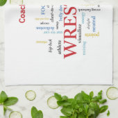 パーソナライズ、レスリングコーチありがとうお言葉 キッチンタオル (折り畳み)