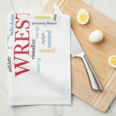 パーソナライズ、レスリングコーチありがとうお言葉 キッチンタオル (四つ折り)