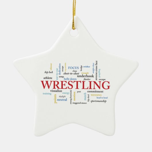 パーソナライズ、レスリングコーチありがとうお言葉 セラミックオーナメント (正面)