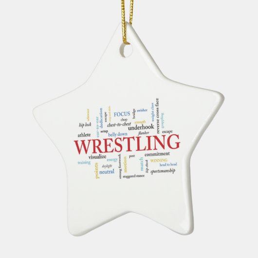 パーソナライズ、レスリングコーチありがとうお言葉 セラミックオーナメント (左)