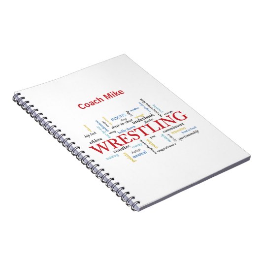 パーソナライズ、レスリングコーチありがとうお言葉 ノートブック (右側)