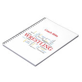 パーソナライズ、レスリングコーチありがとうお言葉 ノートブック (左側)