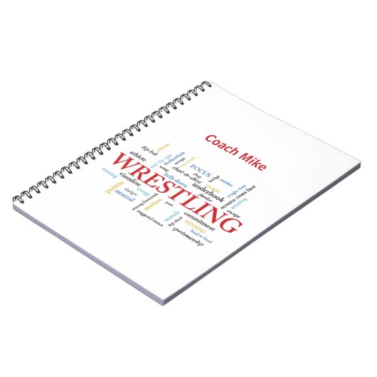 パーソナライズ、レスリングコーチありがとうお言葉 ノートブック (左側)
