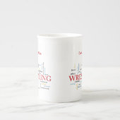 パーソナライズ、レスリングコーチありがとうお言葉 ボーンチャイナマグカップ (正面)