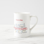 パーソナライズ、レスリングコーチありがとうお言葉 ボーンチャイナマグカップ (右)