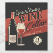 パーソナライズ ワイン セラー ボトル テイスティング ルーム バー ワインラベル (シングルラベル)