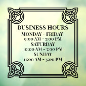 パーソナライズ ヴィンテージ オーナメント ビジネス アワーズ ブラック ウィンドウサイン (シート3)