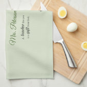 パーソナライズ，先生ありがとう，宗教的な花 キッチンタオル (四つ折り)