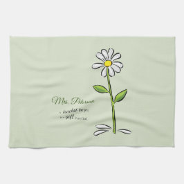 パーソナライズ，先生ありがとう，宗教的な花 キッチンタオル