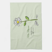 パーソナライズ，先生ありがとう，宗教的な花 キッチンタオル (縦)
