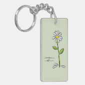 パーソナライズ，先生ありがとう，宗教的な花 キーホルダー (正面左)