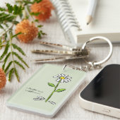 パーソナライズ，先生ありがとう，宗教的な花 キーホルダー (正面右)