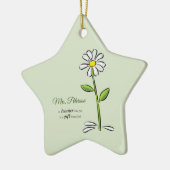パーソナライズ,先生ありがとう,宗教的な花 セラミックオーナメント (左)