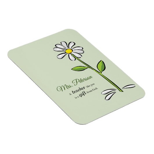 パーソナライズ，先生ありがとう，宗教的な花 マグネット (右側)