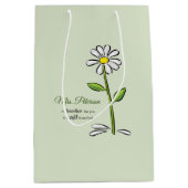 パーソナライズ，先生ありがとう，宗教的な花 ミディアムペーパーバッグ (正面)