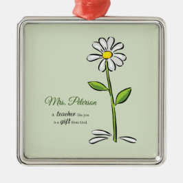 パーソナライズ，先生ありがとう，宗教的な花 メタルオーナメント
