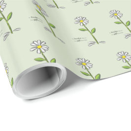 パーソナライズ，先生ありがとう，宗教的な花 ラッピングペーパー