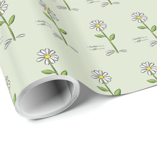 パーソナライズ，先生ありがとう，宗教的な花 ラッピングペーパー (ロールコーナー)