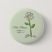 パーソナライズ，先生ありがとう，宗教的な花 缶バッジ (正面)