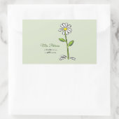 パーソナライズ,先生ありがとう,宗教的な花 長方形シール (バッグ)