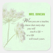 パーソナライズ，先生感謝の日ありがとう スクエアシール (正面)