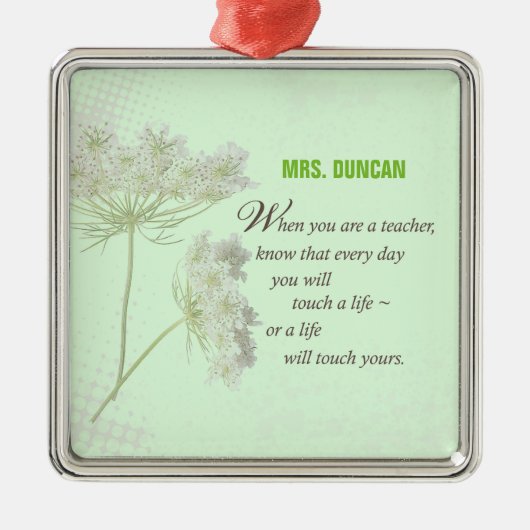 パーソナライズ,先生感謝の日ありがとう メタルオーナメント (正面)