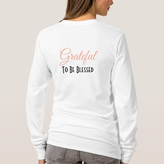 パーソナライズ – 小さなことに感謝、大… Tシャツ (裏面)