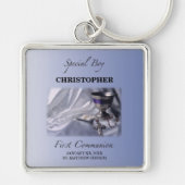 パーソナライズ，少年，最初の共産色 キーホルダー (正面)