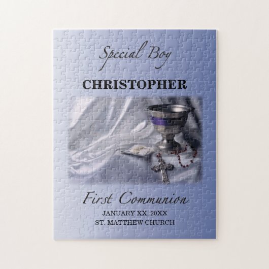 パーソナライズ,少年,最初の共産色 ジグソーパズル (縦)