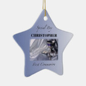 パーソナライズ,少年,最初の共産色 セラミックオーナメント (右)