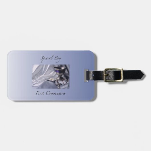 パーソナライズ，少年，最初の共産色 ラゲッジタグ (正面横)