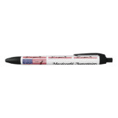 パーソナライズ | 愛国心 | アメリカ国旗 黒ボールペン (トップ)