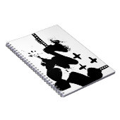 パーソナライズ：抽象芸術絵を描のモノクロ2/5 ノートブック (右側)