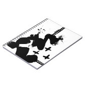 パーソナライズ：抽象芸術絵を描のモノクロ2/5 ノートブック (左側)