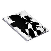 パーソナライズ：抽象芸術絵を描のモノクロ4/5 ノートブック (右側)