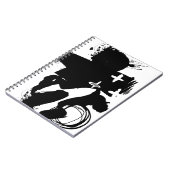 パーソナライズ：抽象芸術絵を描のモノクロ4/5 ノートブック (左側)