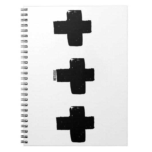 パーソナライズ：抽象芸術絵を描のモノクロ5/5 ノートブック (正面)