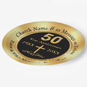 パーソナライズ、教会50周年記念、紙プレート ペーパープレート (アングル)