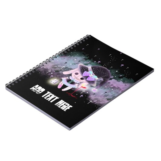 パーソナライズ-気色悪くかわいいハンターの悪魔のバニー ノートブック (左側)