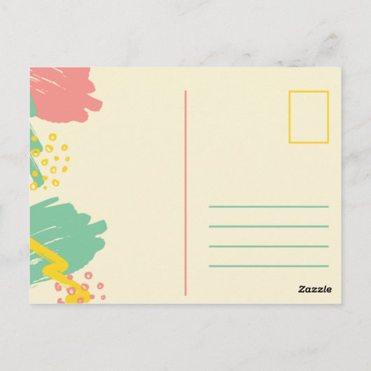 パーソナライズ - 淡い色の筆致 ポストカード (裏面)