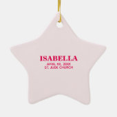 パーソナライズ，特別な女の子，最初のコミュニティ セラミックオーナメント (裏面)