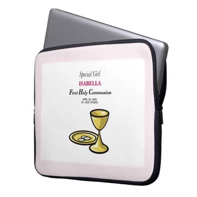 パーソナライズ，特別な女の子，最初のコミュニティ ラップトップスリーブ (正面左)