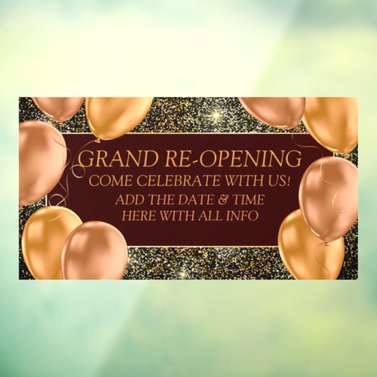 パーソナライズ 盛大なオープニング リオープニング 小規模ビジネス ウィンドウサイン (シート3)