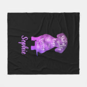 パーソナライズ-短く短い足および長い体 フリースブランケット (正面(横))