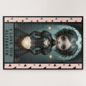 パーソナライズ、私はあなたを愛かわいいハート女の子 ジグソーパズル (横)