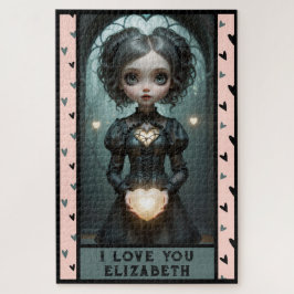 パーソナライズ、私はあなたを愛かわいいハート女の子 ジグソーパズル