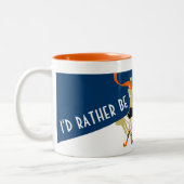 パーソナライズ: 私はむしろスキーをしていました! ヴィンテージのスキーヤー ツートーンマグカップ (左)