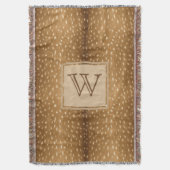 パーソナライズ-素朴な子鹿のシカの毛皮のプリント スローブランケット (正面縦)