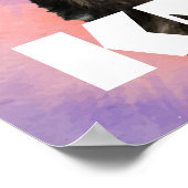 パーソナライズ！絞り染めペットの写真と名前 ポスター (角)