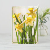 パーソナライズ：花の写真黄色の水仙 招待状 (スタンド正面)